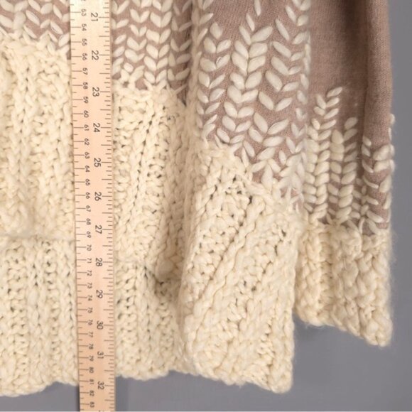 Anthropologie TABITHA Women’s 100% WOOL Rising Snowdrop Cardigan Sweater MEDIUM - Picture 7 of 10